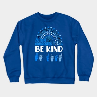 Be Kind Autism Awareness Rainbow Trendy Girls Leopard Crewneck Sweatshirt